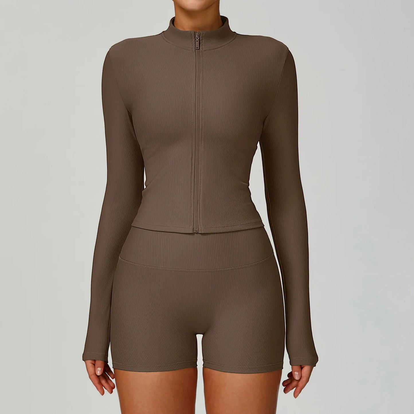 Ctenkevet Women Gym Zipper Long Sleeve Jacket Outdoors Workout Yoga Top Female Slim tight Clothes Women Quick-Dry Sportswear