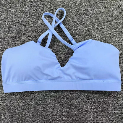 TRY TO BN Fitness Yoga Sports Bras Underwear Cross Beautiful Back Shockproof Vest Athletic Sportswear Tops Running Gym Women New