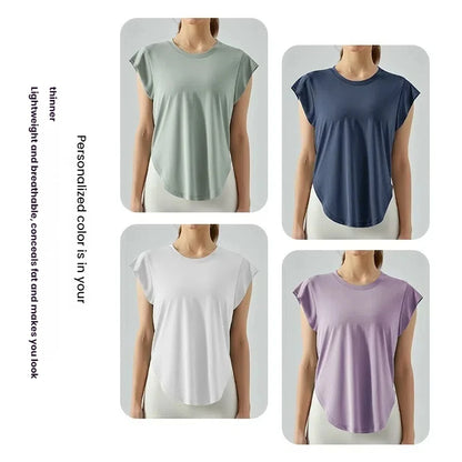 Women's Loose Fit Yoga T-Shirt - Breathable Workout Top for Yoga Running Gym Exercise Fashion Casual Short Sleeve Athletic Tee