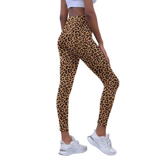 Leopard Print High-Waisted Women's Leggings Super Soft No See through for Yoga Running Workout Push Up Gym Fitness Athletic Wear