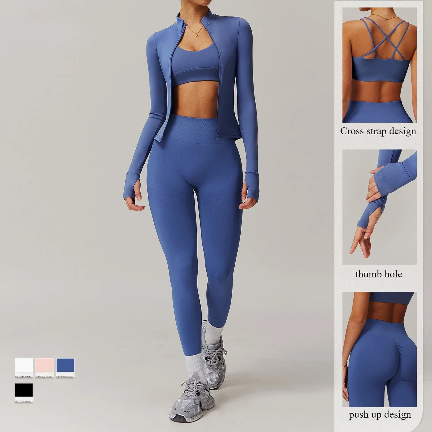 Yoga Set Gym Set Workout Clothes Matching Sets for Women Active Wear Fitness Jackets Outfits Tracksuit Seamless Leggings Shorts