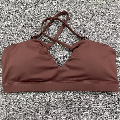 TRY TO BN Fitness Yoga Sports Bras Underwear Cross Beautiful Back Shockproof Vest Athletic Sportswear Tops Running Gym Women New