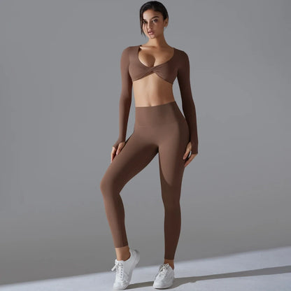 Women Yoga Set Gym Workout Clothes for Women Push Up Top High Waist Leggings Sexy Fitness Sportswear Sports Suits
