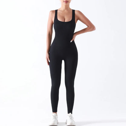 Women's Seamless Yoga Onesie Soft Fitness Jumpsuit with Leggings for Gym Workout