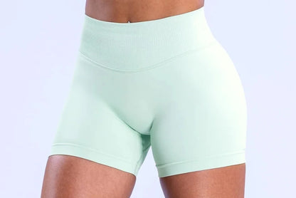 Workout Scrunch Butt Seamless Leggings Gym Shorts Women Fitness Sports Biker Shorts 4.5" Low Ribbed Band Yoga Shorts Impact
