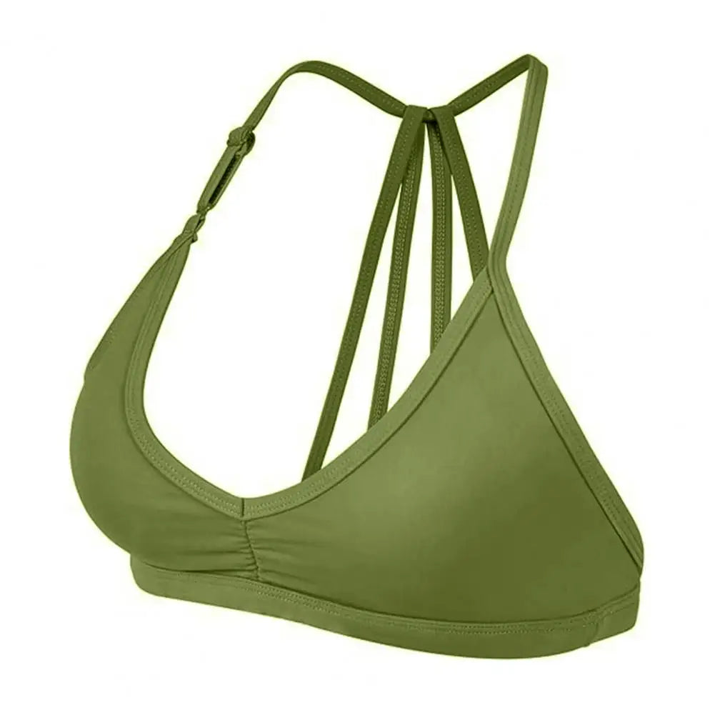 Women Sports Bra with Removable Strap Wireless Strappy Racerback Yoga Fitness Bralette Quick Drying Underwire Workout Crop Top