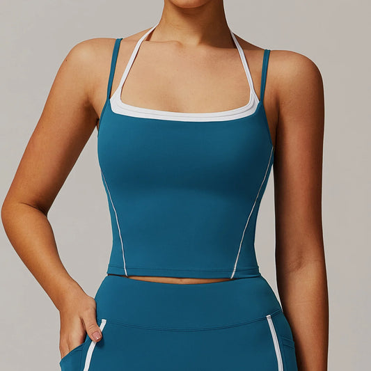 Sports Vest Women Sport Bra Backless Yoga Tank Top Breathable Shockproof Fitness Underwear Yoga Top With Padded Gym Crop Top