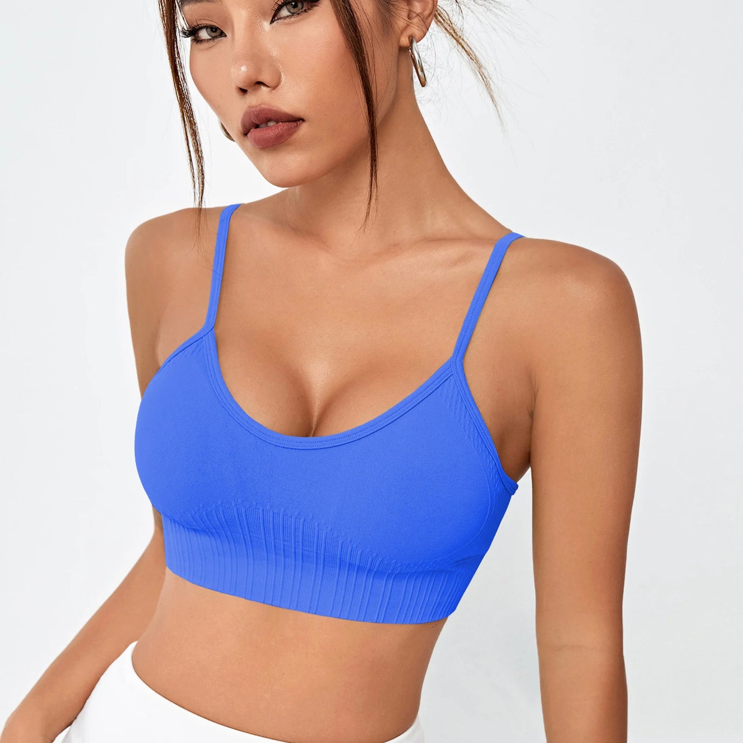 Women Basic Gym Bras Good Elastic Workout Sports Sexy Push Up Yoga Bra Elastic Soft Training Tops