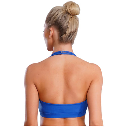 Womens High-Performance Sports Bra with Adjustable Halter And Pads Breathable Backless Vest Workouts Gym Yoga Athletic Tank Tops