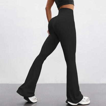 SVEIC Yoga Pants Flare Leggings Sports Fitness High Waisted Leggings Workout Tights Trousers Running Training Gym Woman Clothing
