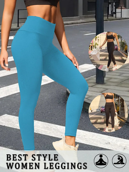 Women's Super Soft Leggings High Waisted Tummy Control No See Through Workout Yoga Running Athletic Push Up Gym Fitness Leggings