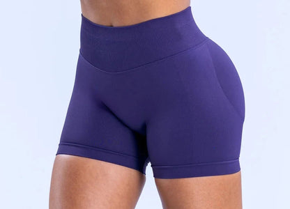 Workout Scrunch Butt Seamless Leggings Gym Shorts Women Fitness Sports Biker Shorts 4.5" Low Ribbed Band Yoga Shorts Impact