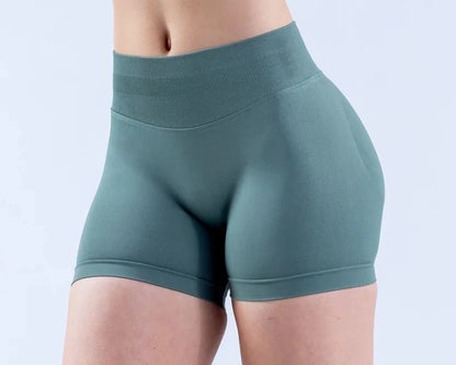 Workout Scrunch Butt Seamless Leggings Gym Shorts Women Fitness Sports Biker Shorts 4.5" Low Ribbed Band Yoga Shorts Impact