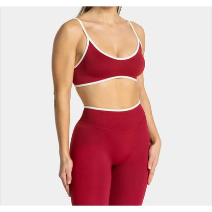 Summer Yoga Fitness Top Women Solid Color Gym Sports Bra Sexy Backless Knit Bra with Chest Cushion Suspender Breathable Bra
