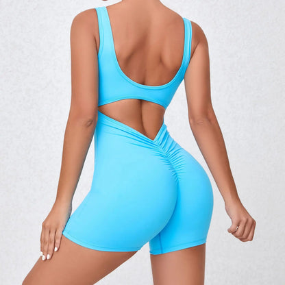 XS-XL New Pad Women Gym Yoga Set Sports Rompers Sexy Back Fitness Workout Pant Flare Leggings One Piece Jumpsuit Active Wear