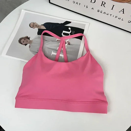 Women's Fitness Sports Bra Sexy Back Gym Crop Top Quick Drying Shockproof Pilates Running Yoga Tank Top👚👍️
