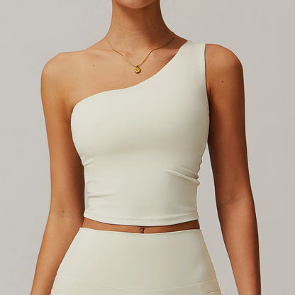 Hearuisavy Yoga Clothing  Fitness Quick-Dry Workout Tank Top Female Running Shockproof Gym Vest Women Single Shoulder Sports Bra