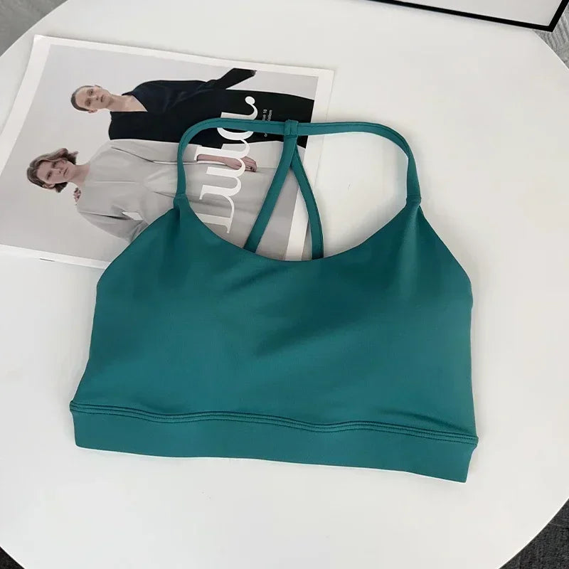 Women's Fitness Sports Bra Sexy Back Gym Crop Top Quick Drying Shockproof Pilates Running Yoga Tank Top👚👍️