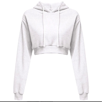 New Fashion Women Hoodie Sweatshirt Short Top Coat Sport Pullover Hooded Tops Female Autumn Winter Clothes Crop Top Hoodie