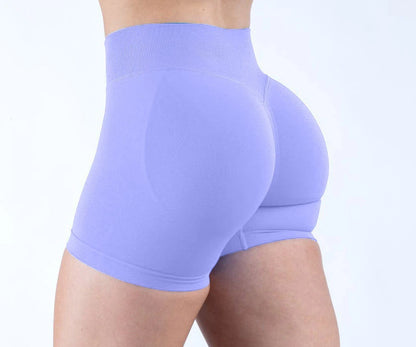 Workout Scrunch Butt Seamless Leggings Gym Shorts Women Fitness Sports Biker Shorts 4.5" Low Ribbed Band Yoga Shorts Impact