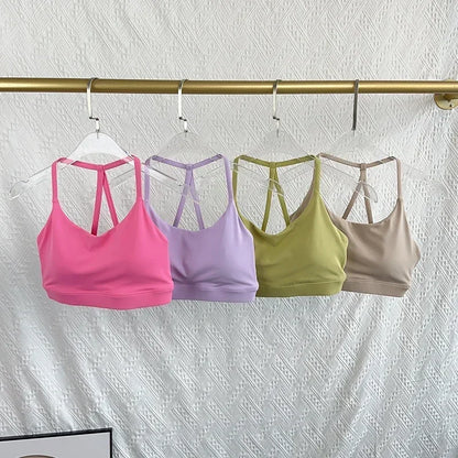 Women's Fitness Sports Bra Sexy Back Gym Crop Top Quick Drying Shockproof Pilates Running Yoga Tank Top👚👍️