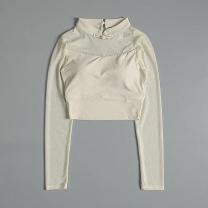 Yoga suits for women with long sleeves for autumn new style with chest pad Pilates fitness clothes with high-value running