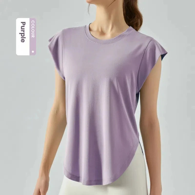Women's Loose Fit Yoga T-Shirt - Breathable Workout Top for Yoga Running Gym Exercise Fashion Casual Short Sleeve Athletic Tee