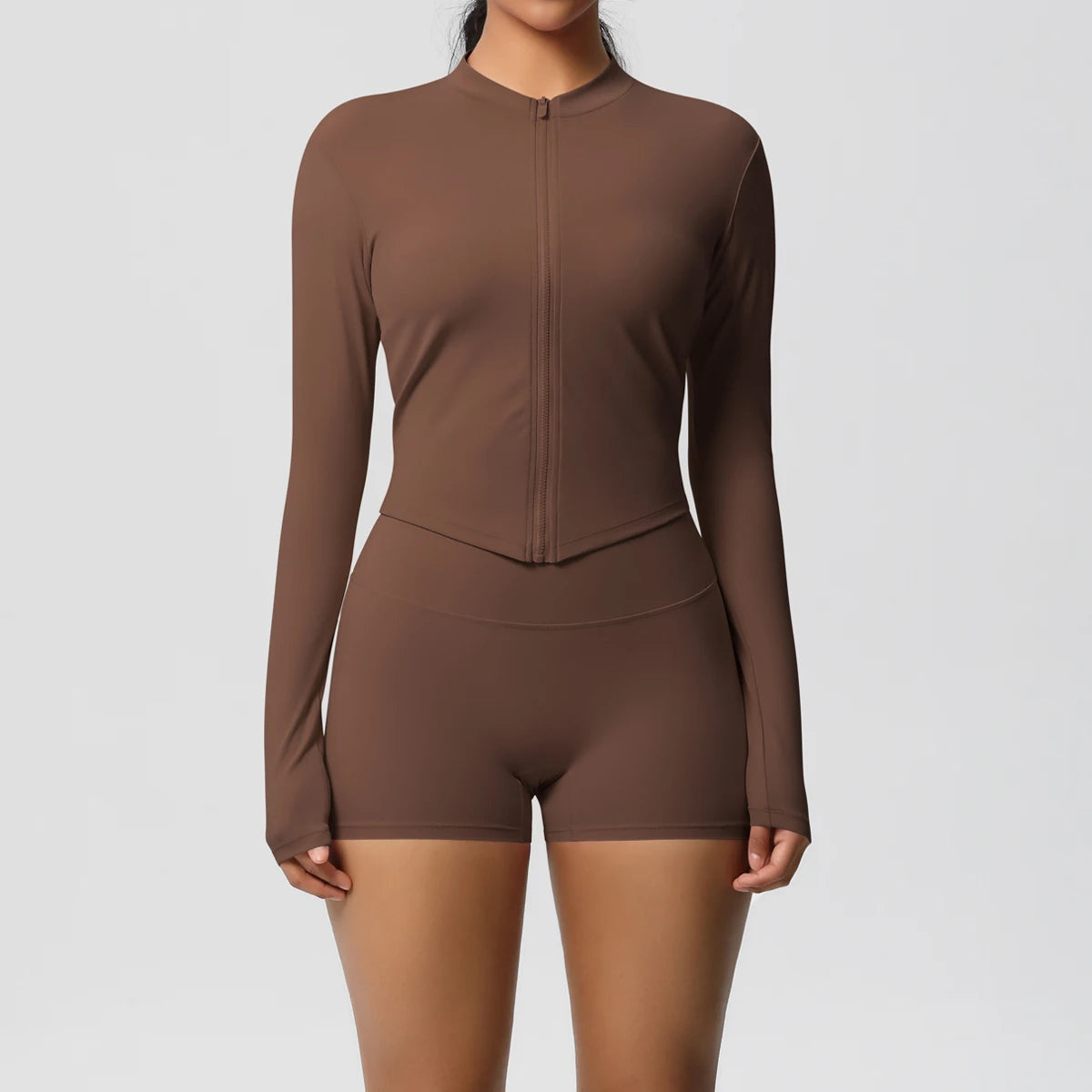 Yoga Sets Sports Fitness Hip-lifting Tight Zipper Jacket Yoga Suit Running Workout Gym Shorts Tracksuits for Women Sports Suits