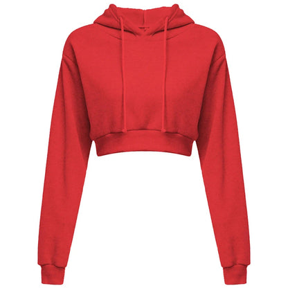 New Fashion Women Hoodie Sweatshirt Short Top Coat Sport Pullover Hooded Tops Female Autumn Winter Clothes Crop Top Hoodie