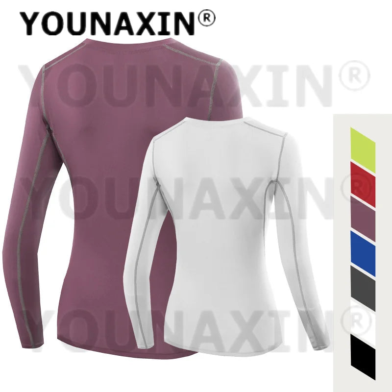 Women's Long Sleeves T-shirts Gym Yoga Training Tight Fitness Clothes Cycling Running Top S M L Sportswear XL 2XL 3XL 4XL