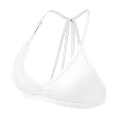 Women Sports Bra with Removable Strap Wireless Strappy Racerback Yoga Fitness Bralette Quick Drying Underwire Workout Crop Top