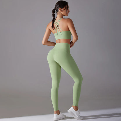 Yoga Suit for Women Sexy  Bra Leggings Set Hip Lifting Sports Fitness Bras and Leggings Tank Top Breathable Set Yoga Sportswear