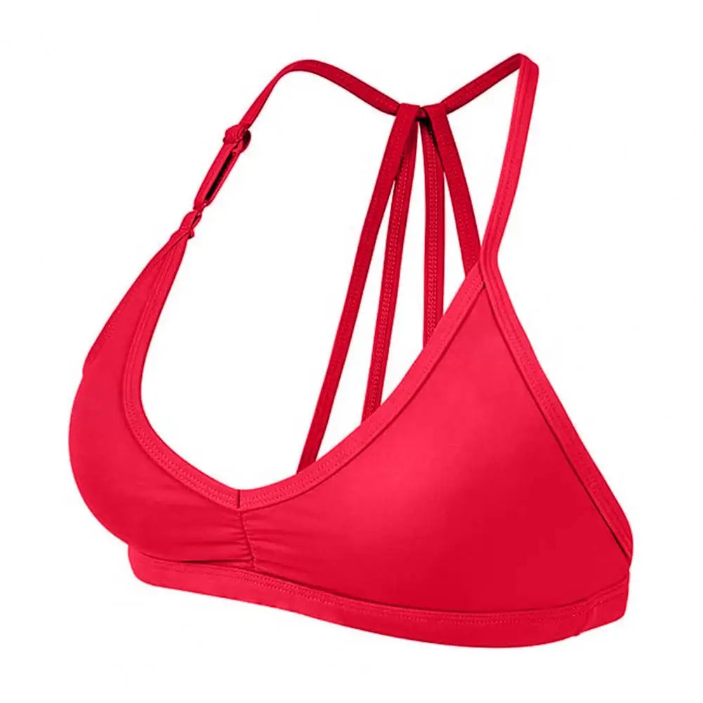 Women Sports Bra with Removable Strap Wireless Strappy Racerback Yoga Fitness Bralette Quick Drying Underwire Workout Crop Top