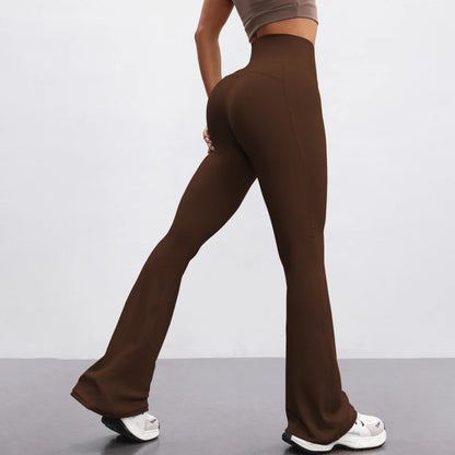 SVEIC Yoga Pants Flare Leggings Sports Fitness High Waisted Leggings Workout Tights Trousers Running Training Gym Woman Clothing