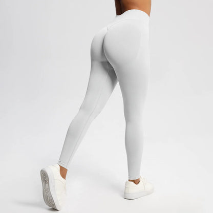 Seamless Yoga Pants Women Ribbed Low Waist Gym Leggings Hip Lifting Sports Tights Fitness Scrunch Bum Workout Yoga Leggings