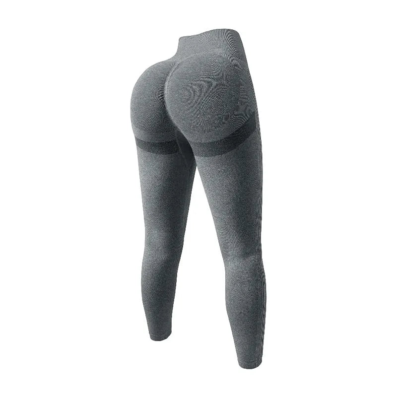 Women Seamless High Waist Yoga Leggings Slim Knit Tights Stretchy Butt Liftting Gym Pants Workout Running Solid Sports Leggings