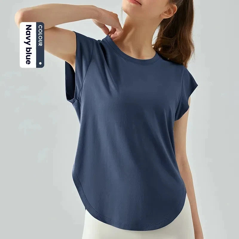 Women's Loose Fit Yoga T-Shirt - Breathable Workout Top for Yoga Running Gym Exercise Fashion Casual Short Sleeve Athletic Tee