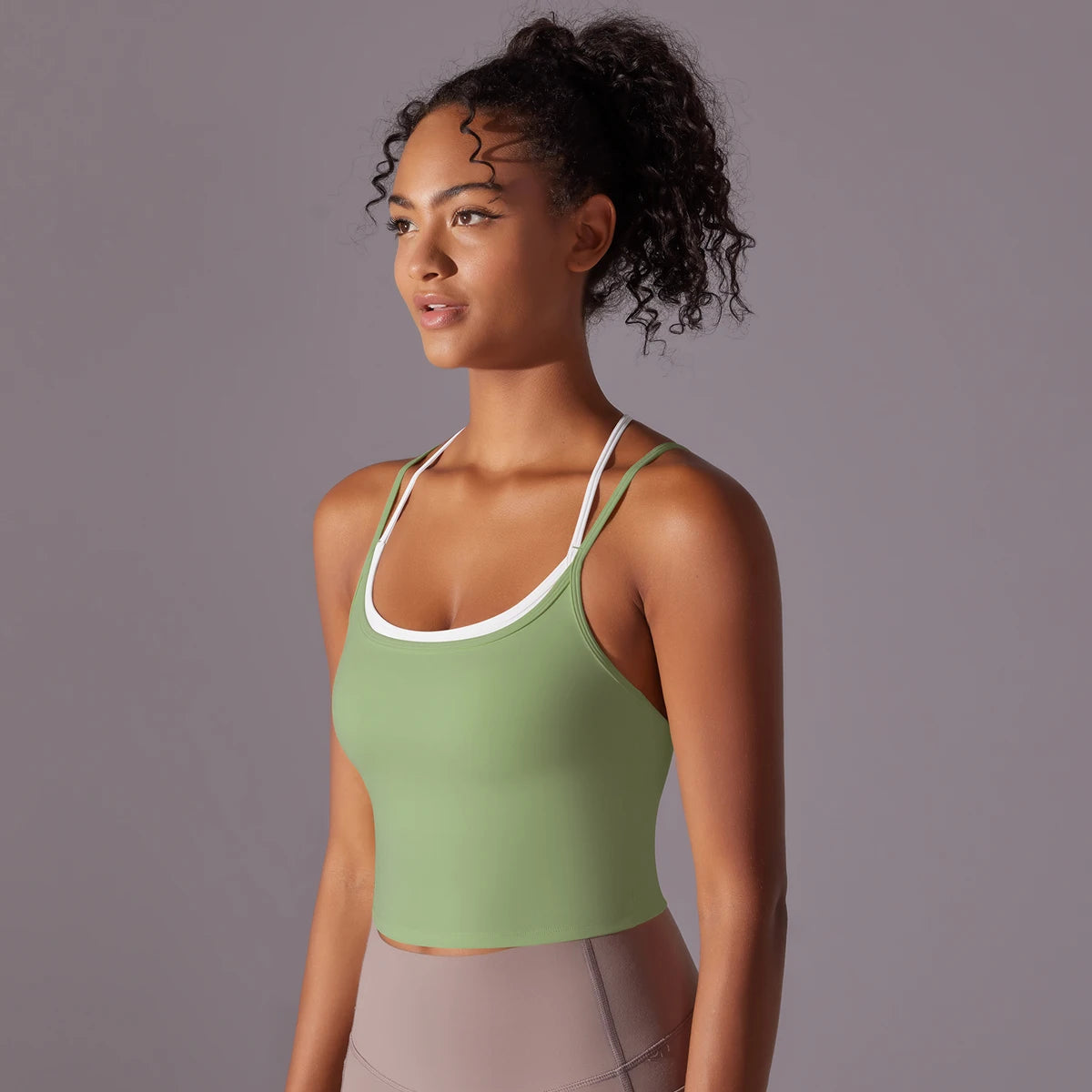 New Women Fitness Sports Bra Top Gym Yoga triangle backless Athletic Back Cutout Cross Tight Workout Soft With Chest Pad