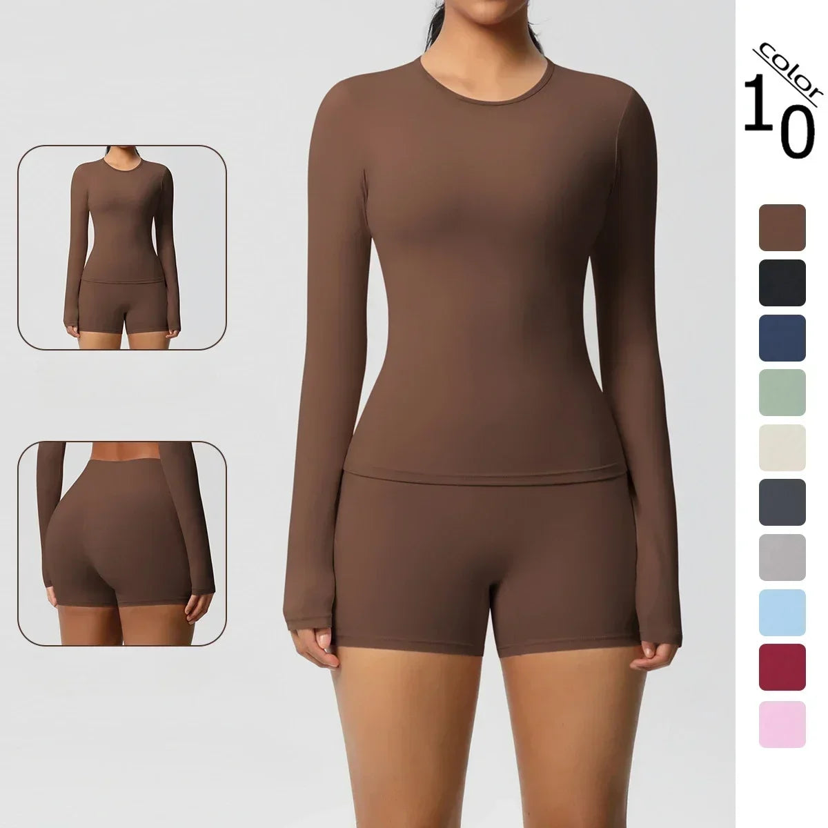 Yoga Suit Women Leggings with Pocketed Quick-Drying Gym Set Women Tracksuit Running Workout Short Sleeves Sports Yoga Clothing