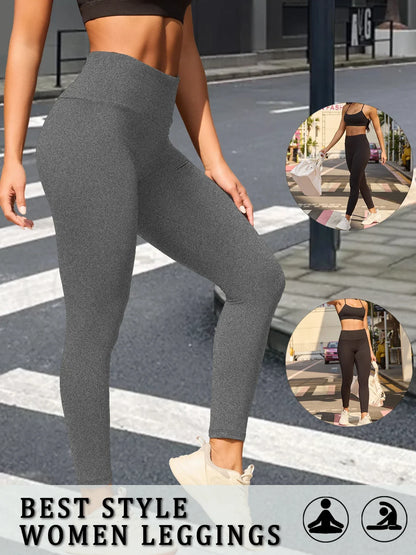 Women's Super Soft Leggings High Waisted Tummy Control No See Through Workout Yoga Running Athletic Push Up Gym Fitness Leggings