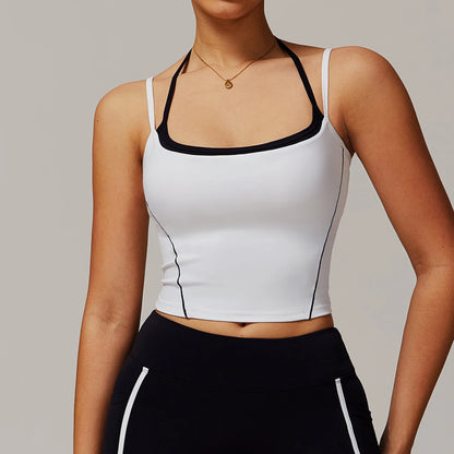 Sports Vest Women Sport Bra Backless Yoga Tank Top Breathable Shockproof Fitness Underwear Yoga Top With Padded Gym Crop Top