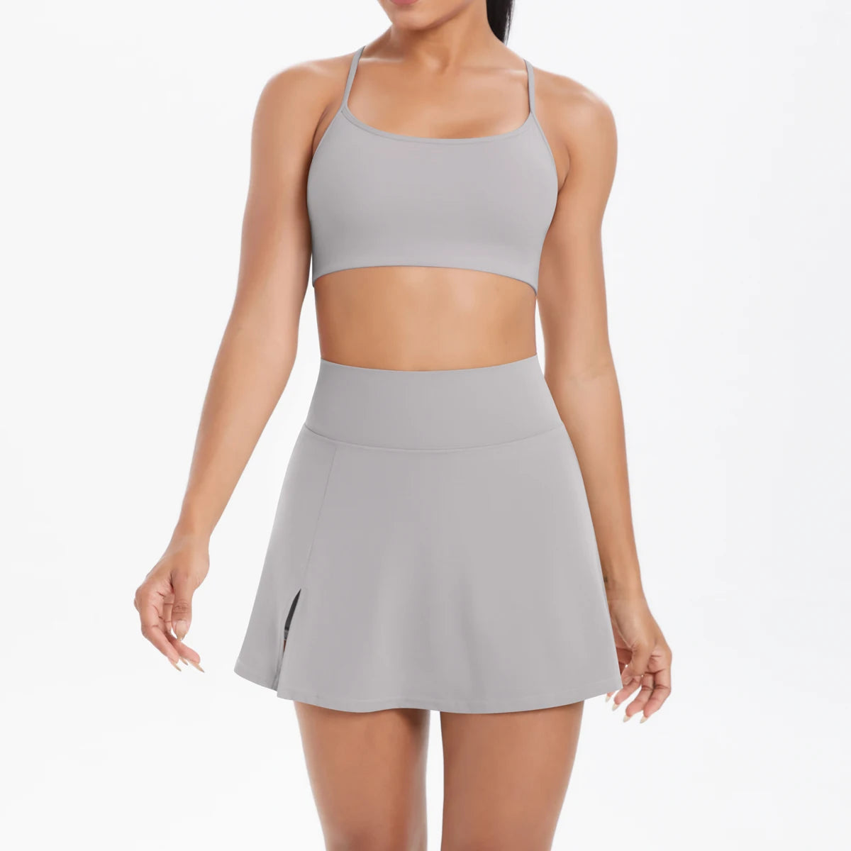 2PCS Sportswear Yoga Set Gym Clothes For Women Tracksuits Sports skirt Crossover Bra Gym Yoga Suits