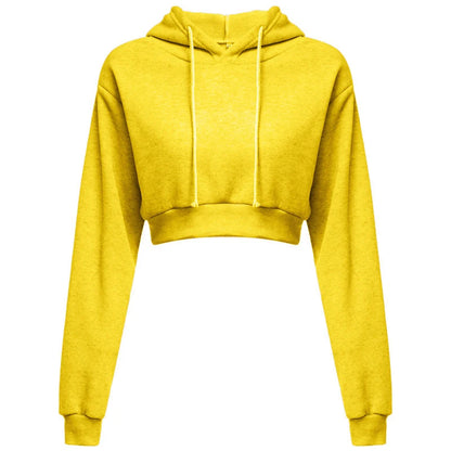 New Fashion Women Hoodie Sweatshirt Short Top Coat Sport Pullover Hooded Tops Female Autumn Winter Clothes Crop Top Hoodie