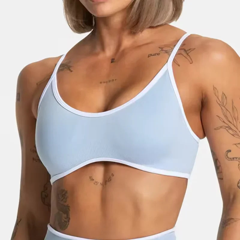 TEVEO women's sports bra strapless backless style Gym fitness with chest cushion Sexy yoga camisole corset