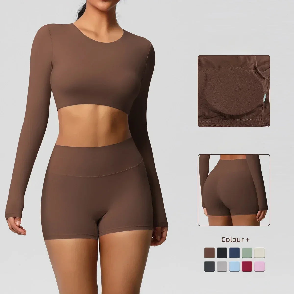 Yoga Suit Women Leggings with Pocketed Quick-Drying Gym Set Women Tracksuit Running Workout Short Sleeves Sports Yoga Clothing