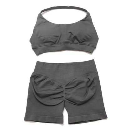 Dfyoga two pieces yoga outfits clothing pants set woman Halter Top sports leggings pant Gym workout sets pilates clothes