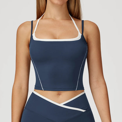 Sports Vest Women Sport Bra Backless Yoga Tank Top Breathable Shockproof Fitness Underwear Yoga Top With Padded Gym Crop Top