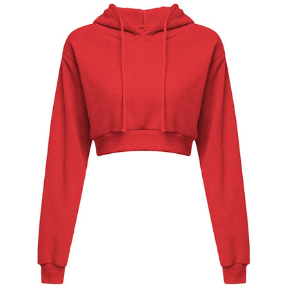 New Fashion Women Hoodie Sweatshirt Short Top Coat Sport Pullover Hooded Tops Female Autumn Winter Clothes Crop Top Hoodie
