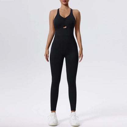 TRY TO BN Sports Jumpsuit Gym Women Back Cross Breathable High Strength Fitness Workout One Piece Bodysuit Tight Yoga Clothing