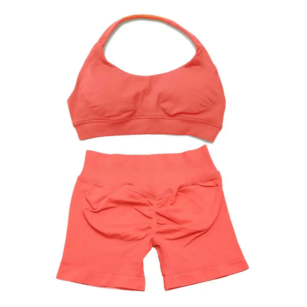 Dfyoga two pieces yoga outfits clothing pants set woman Halter Top sports leggings pant Gym workout sets pilates clothes